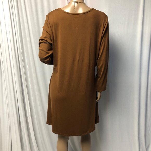 SO Dress Womens Sz XXL Rust Brown Princess Empire Waist Babydoll Soft Comfy NEW - Picture 4 of 6
